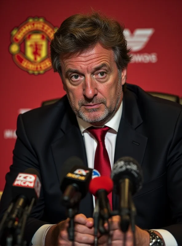 Ruben Amorim looking thoughtful during a press conference.