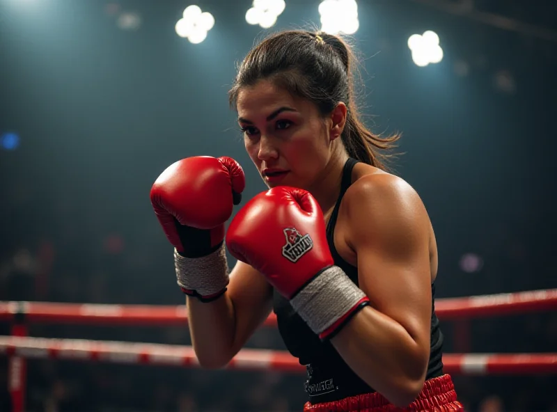 Katie Taylor boxing in a ring.