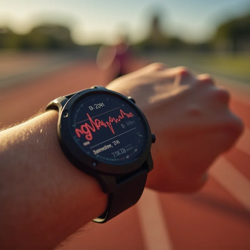 Smartwatch displaying heart rate data