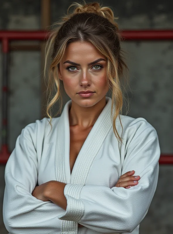 A photo of Lubjana Piovesana in her judo uniform, looking determined and focused.