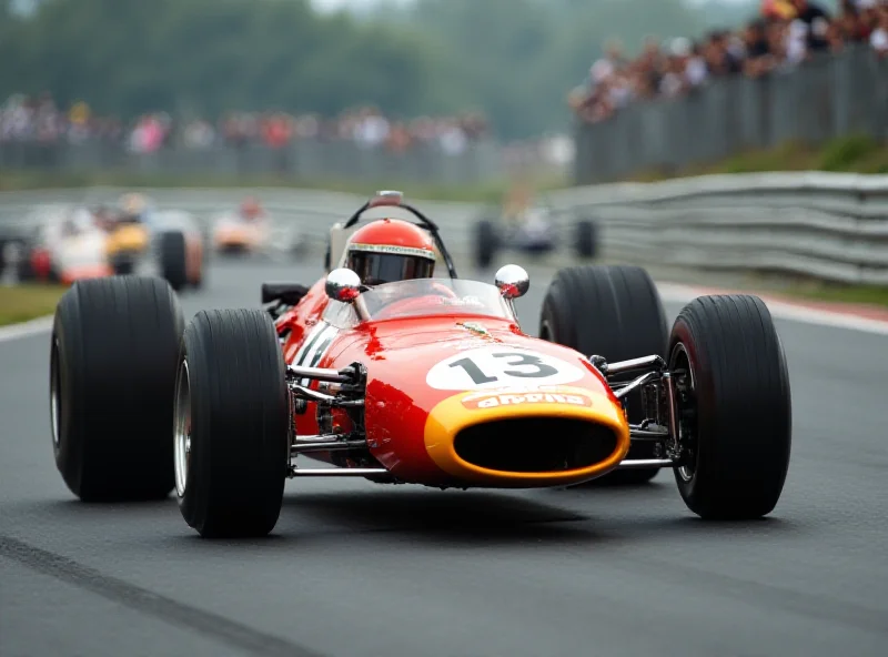 A classic Grand Prix race car on a track