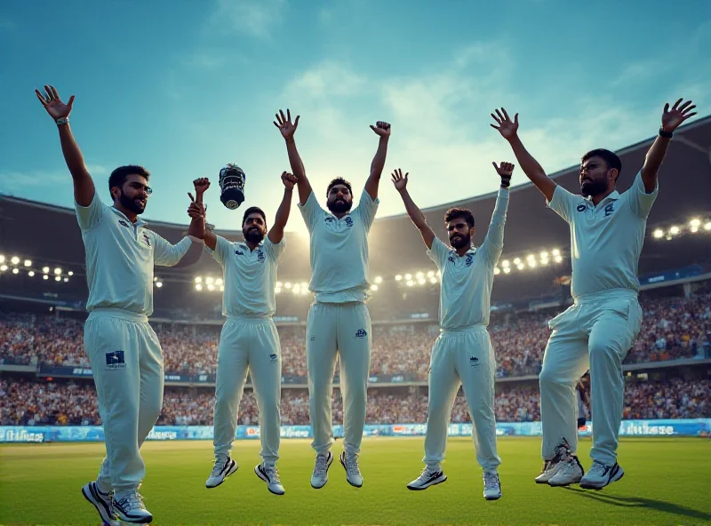 Indian cricket team celebrating a victory