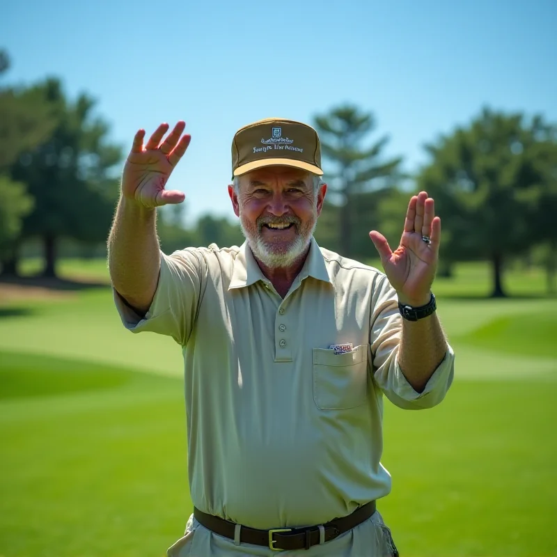 Fred Couples smiling on the golf course.