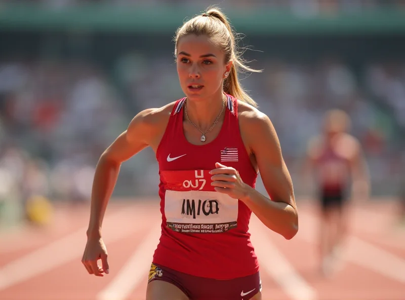 Eilish McColgan running a race, determined expression on her face