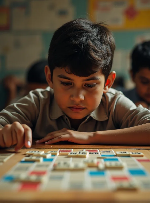 Young Bilal Asher playing Scrabble