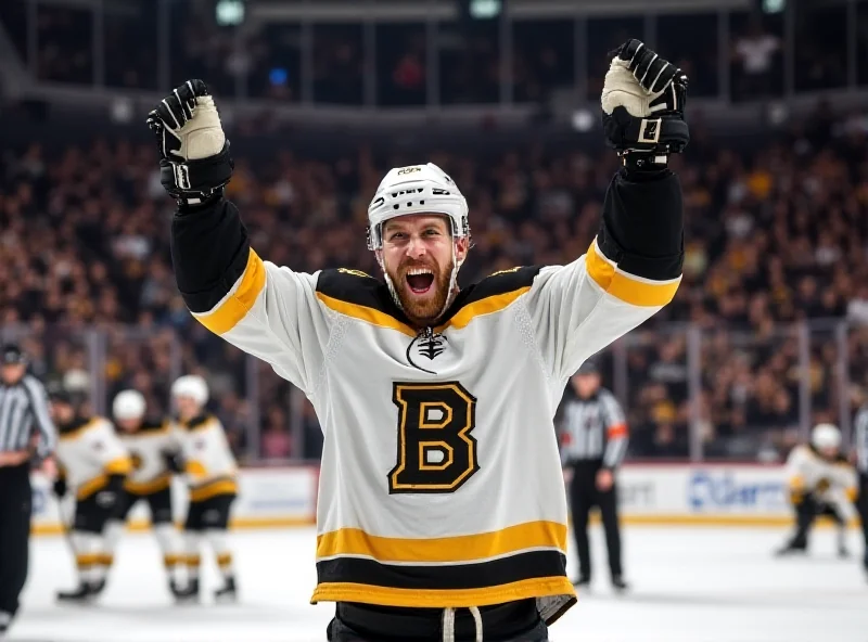 David Pastrnak celebrating a goal