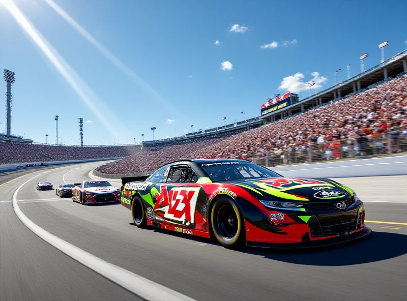 NASCAR race car with 23XI Racing logo in action on a track.