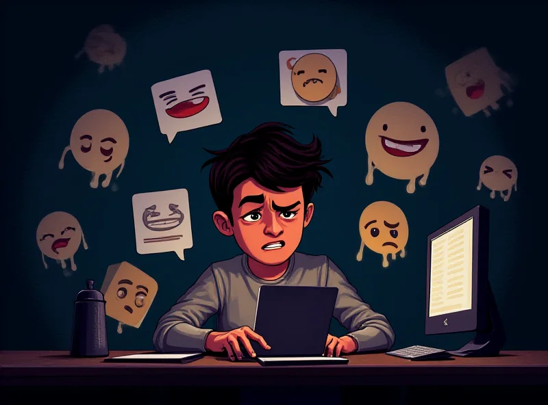 Illustration of an angry person typing on a computer surrounded by negative social media comments.