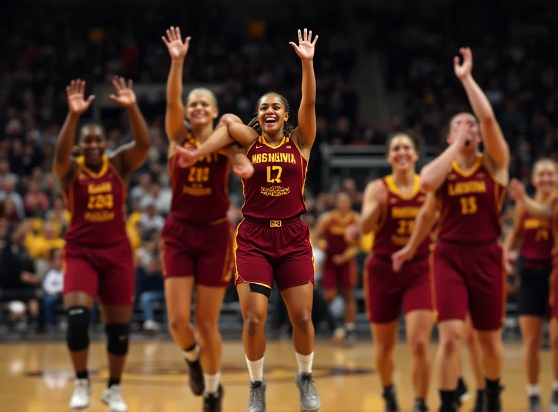 Cal Bears women's basketball team celebrating a victory.