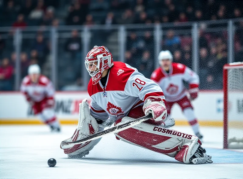 Lydia Barnes making a save during a hockey game