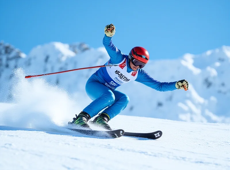 Ester Ledecká skiing downhill