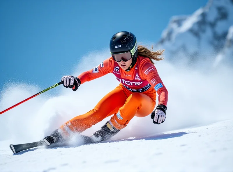 Ester Ledecká skiing downhill