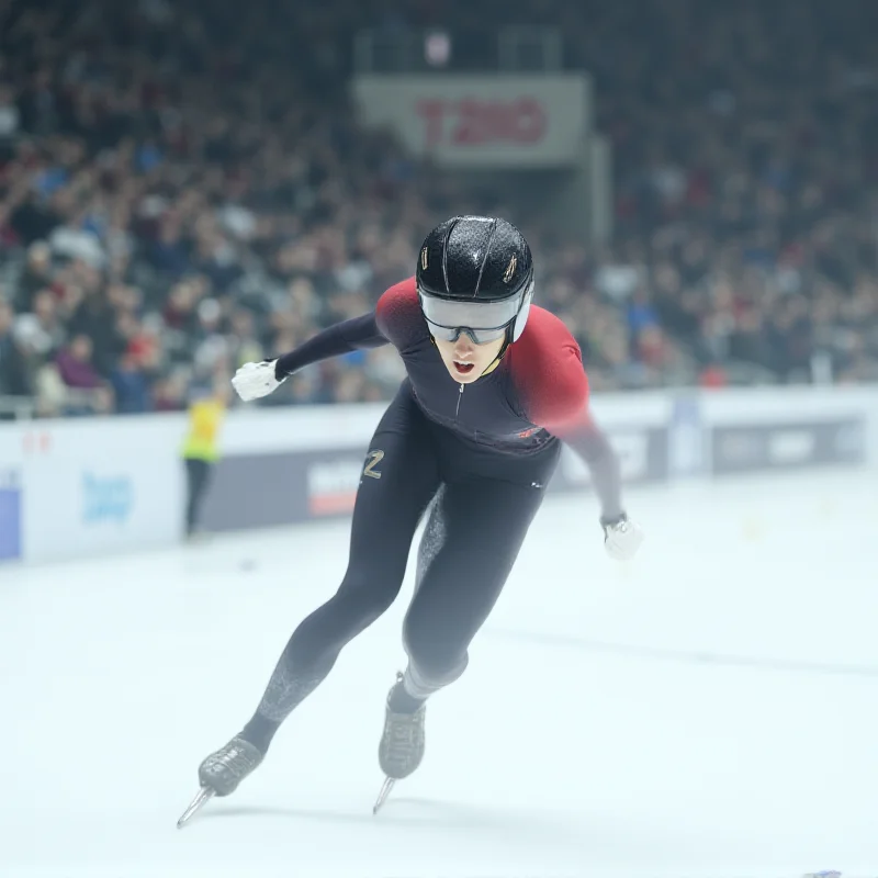 Martina Sablikova skating in a speed skating race