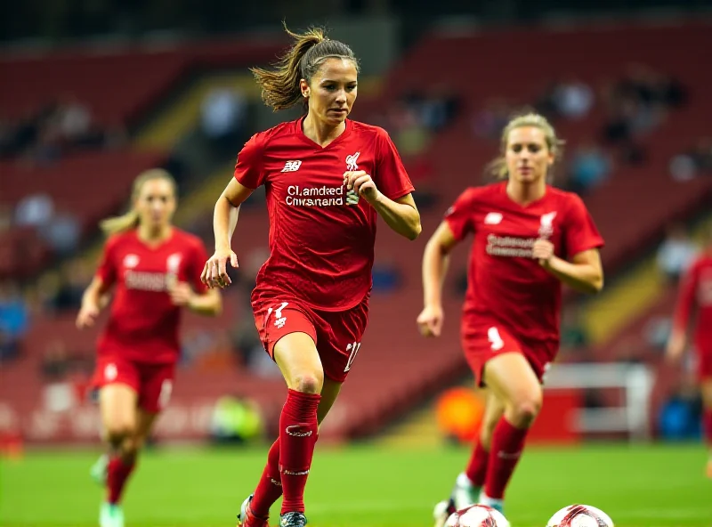 The Liverpool Women's team playing a match.