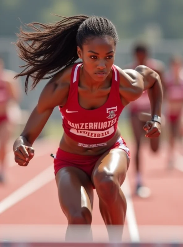 Ackera Nugent clearing a hurdle during a race