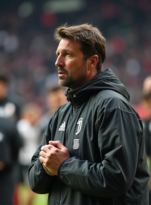 Thiago Motta coaching on the sidelines during a Juventus match.