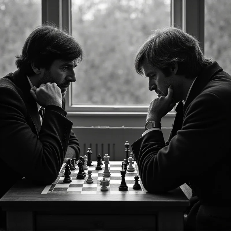 Boris Spassky and Bobby Fischer during their 1972 World Chess Championship match in Reykjavik, Iceland.