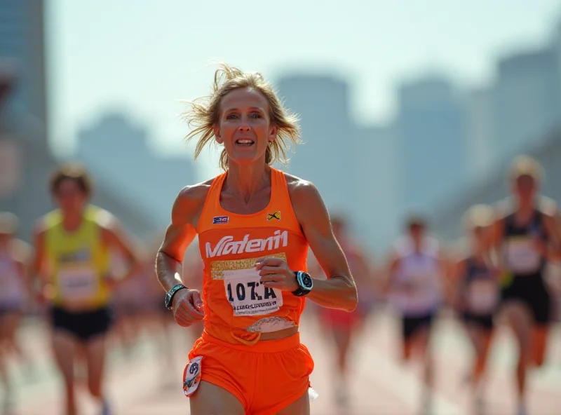 Paula Radcliffe running a marathon