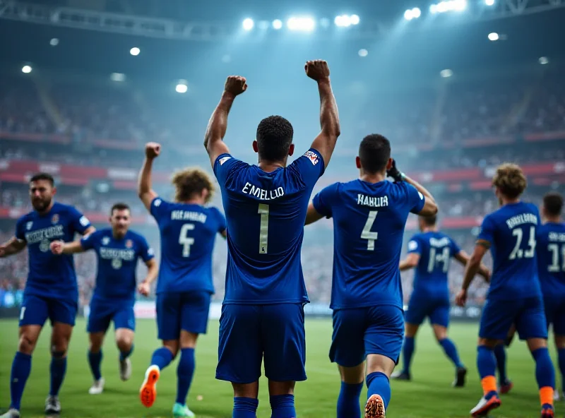 Players from Real Sociedad celebrating a goal during a Europa League match.