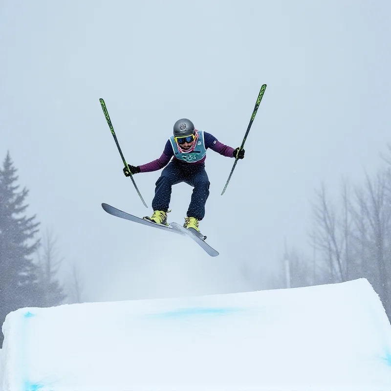 Andreas Wellinger in mid-air during a ski jump at the World Championship in Trondheim