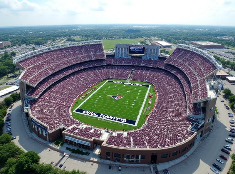 Aerial view of Gillette Stadium during a New England Patriots game