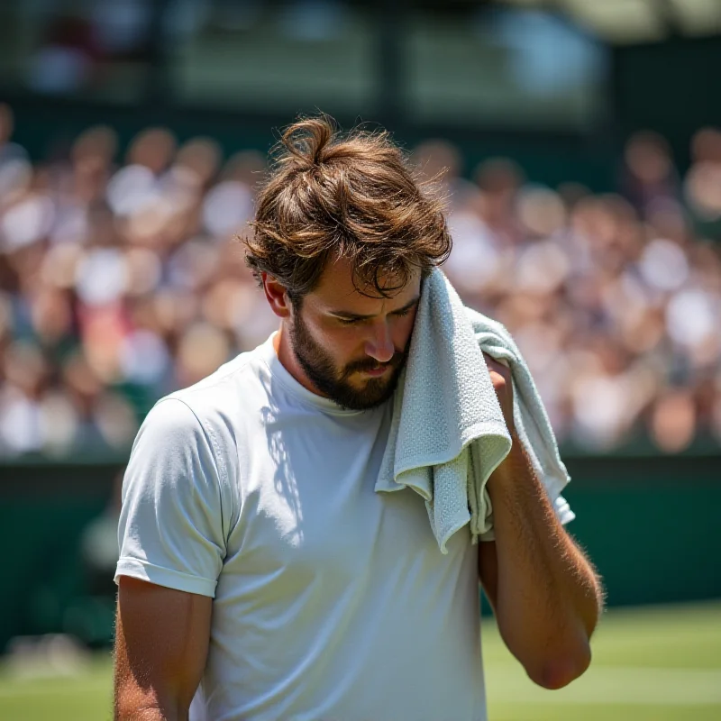 Jannik Sinner looking dejected on the tennis court