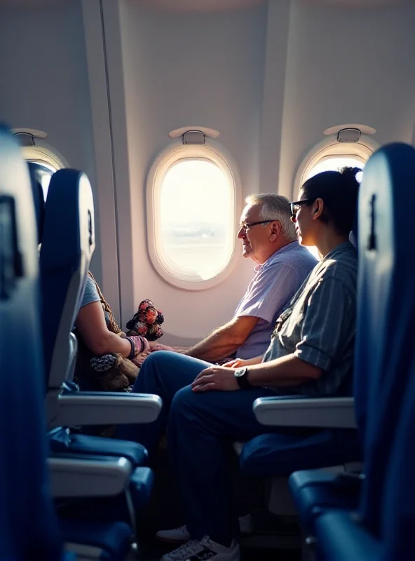 Interior of a JetBlue airplane cabin with passengers looking out the window