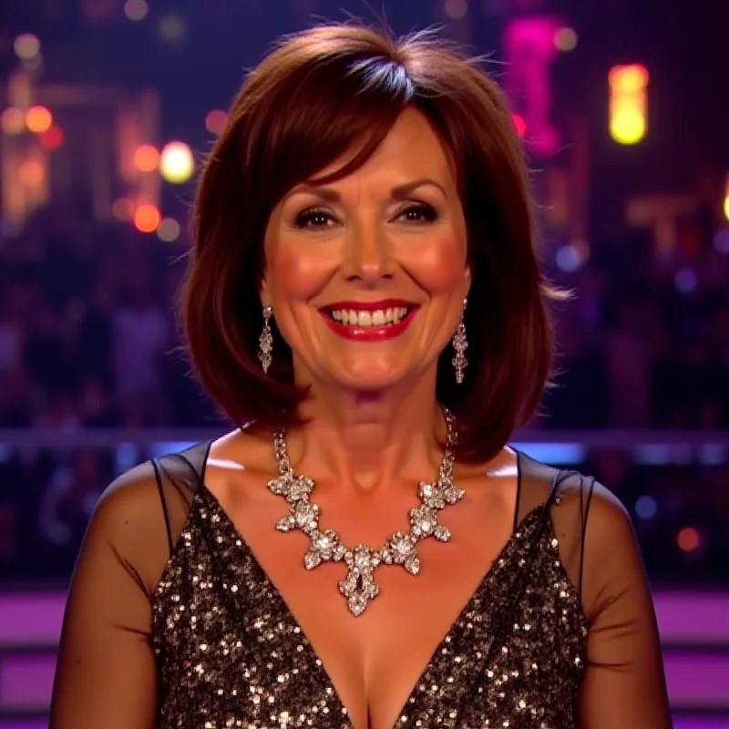 Shirley Ballas smiling warmly on the set of Strictly Come Dancing.