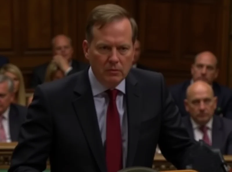 Keir Starmer addressing parliament with concerned Labour MPs in the background.