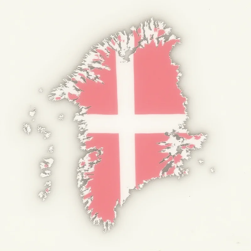 Map of Greenland with a Danish flag overlay