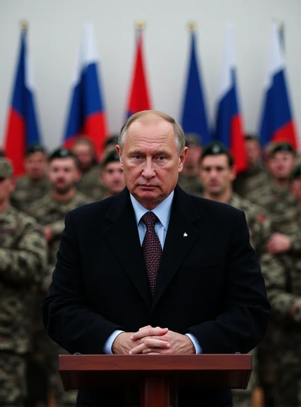 Vladimir Putin addressing military personnel