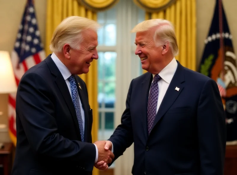 Keir Starmer shaking hands with Joe Biden in the Oval Office at the White House.