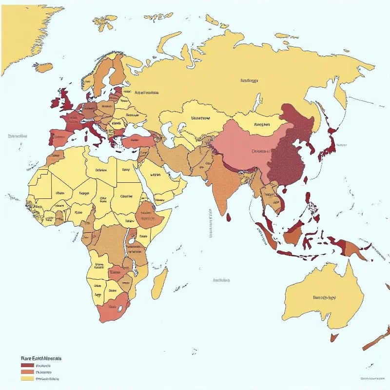 A map highlighting the global distribution of rare earth minerals.