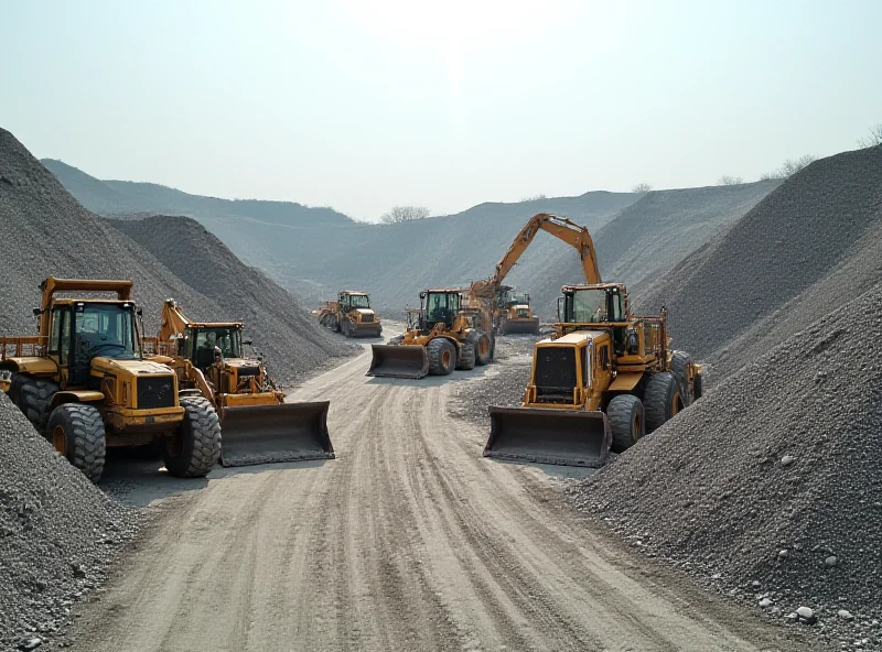 Construction site with heavy machinery, symbolizing Martin Marietta Materials' business.