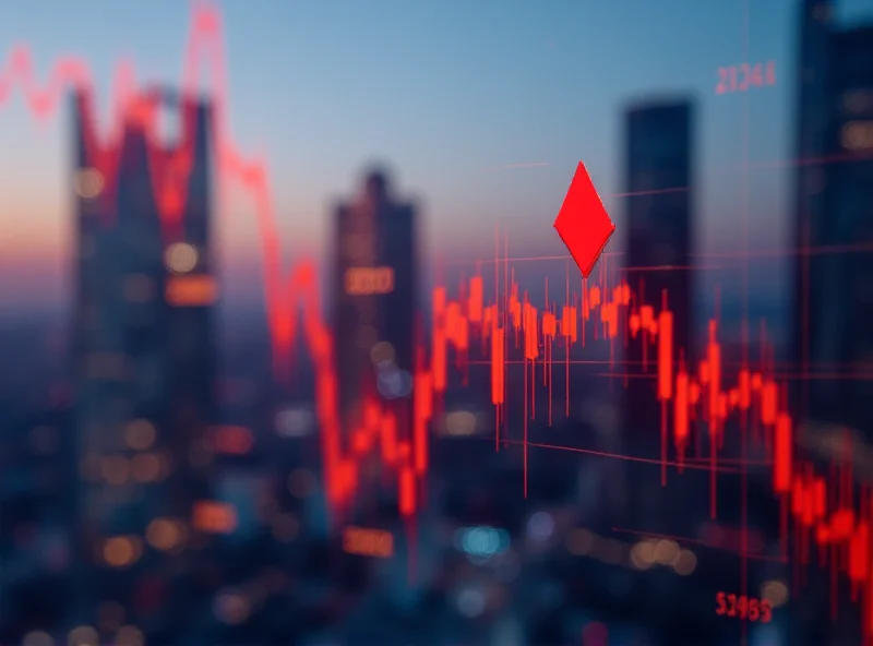 Chart showing a sharp decline in AI stock values, including Taiwan Semiconductor, Arista Networks, and Vertiv Holdings, with a red downward arrow emphasizing the drop.