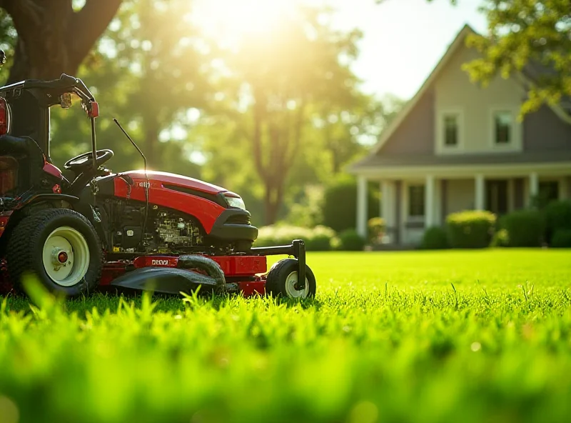 A field of green grass with a Toro lawnmower cutting the grass.