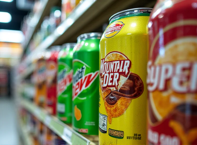 Close-up of PepsiCo products on a store shelf.