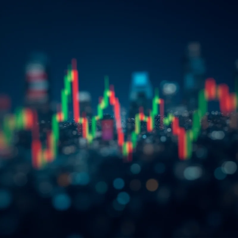 Stock market graph showing fluctuating trends.