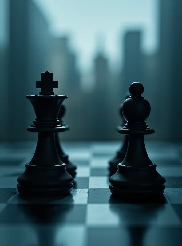 Two competing companies represented by chess pieces facing each other.