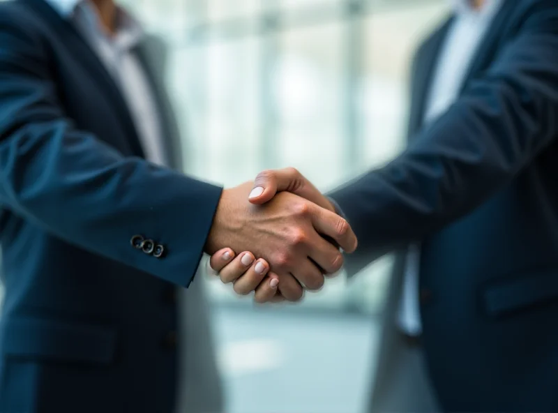 Two businessmen shaking hands symbolizing a deal