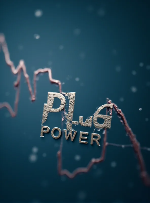 Image of Plug Power logo with a downward trending graph in the background