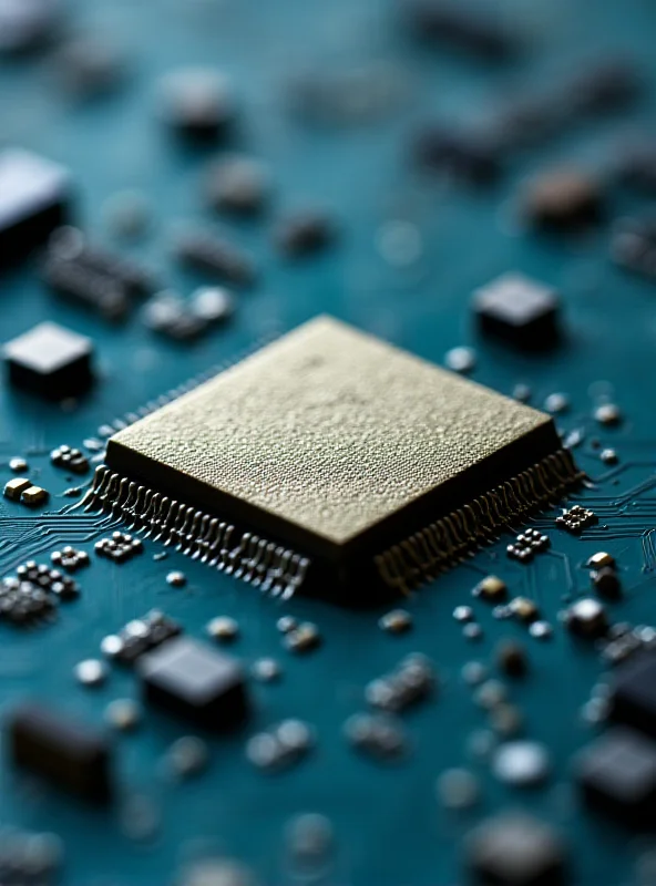 Close up of a Lattice Semiconductor chip on a circuit board