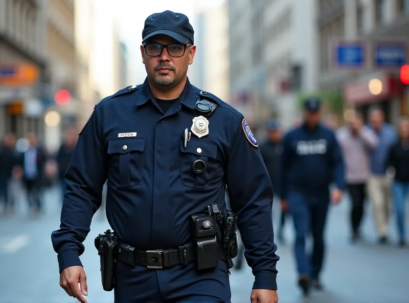 Axon Enterprise body camera being worn by a police officer on patrol