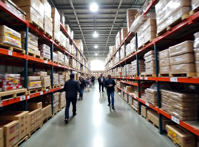 A bustling Costco warehouse interior, with shoppers and products visible.