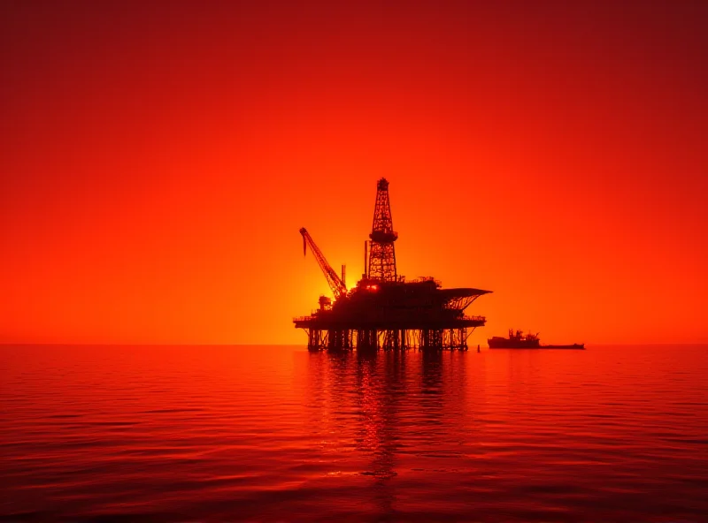 Oil rig at sunset