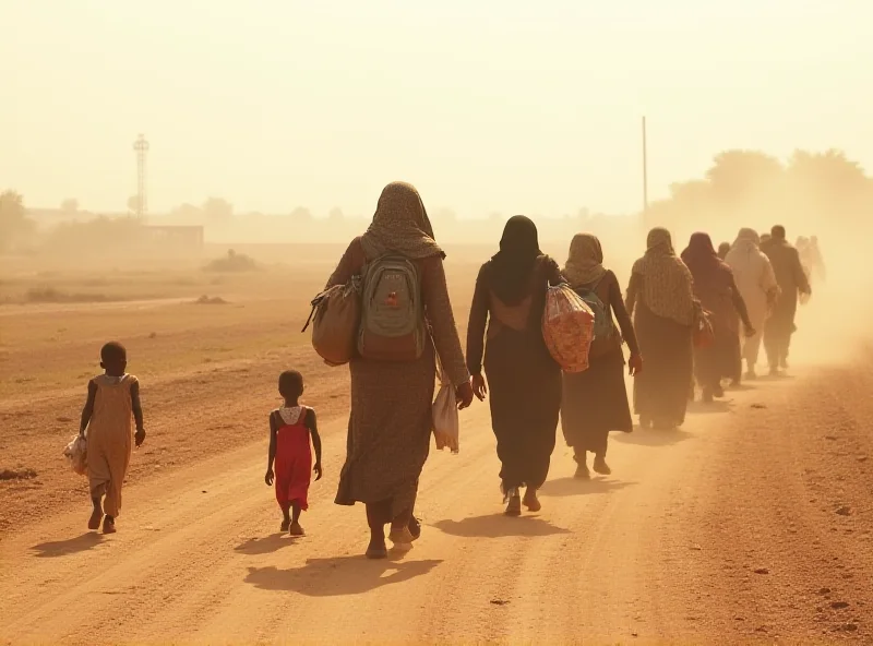 Image of Sudanese refugees fleeing conflict.