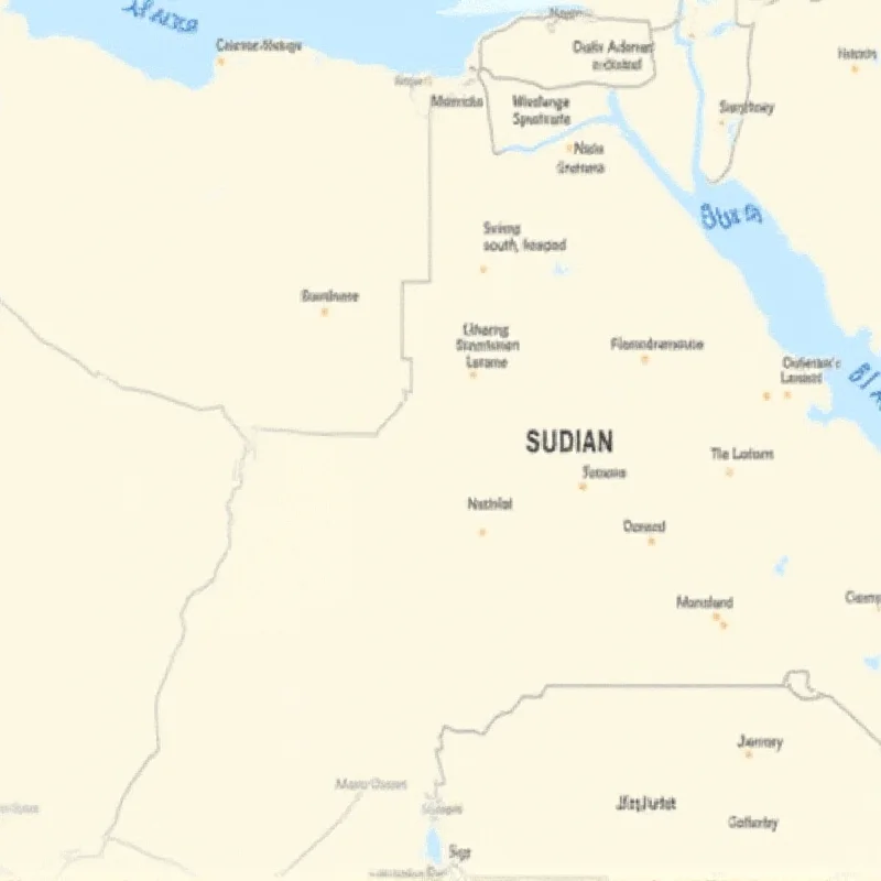 A map of Sudan and South Sudan, highlighting the strategic locations of Nasir and the affected market area. The map should show the proximity of these locations to areas of conflict and displacement.