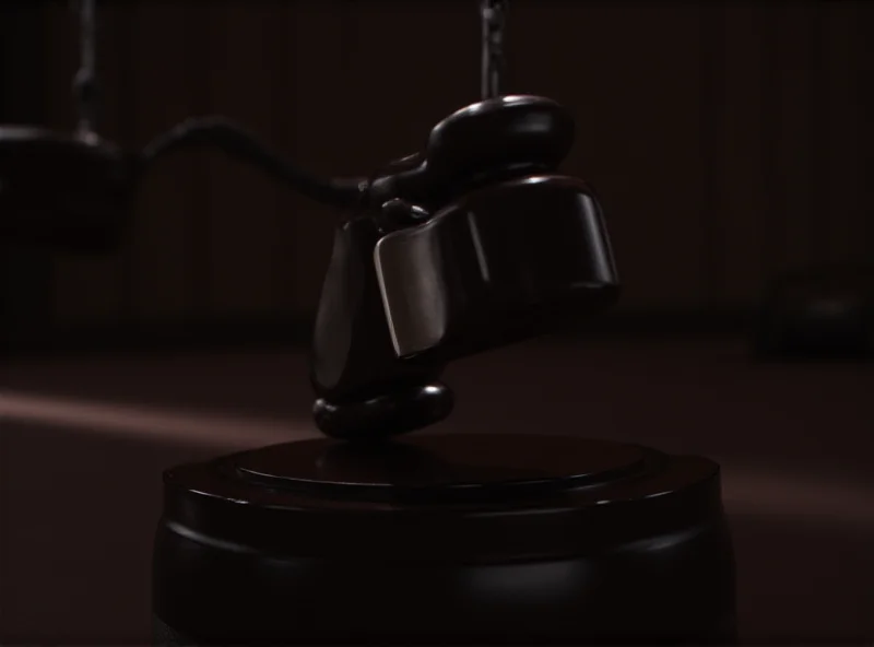 A gavel striking a sounding block in a courtroom, symbolizing legal proceedings and judicial decisions.