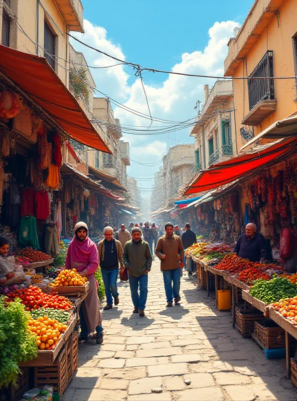 A bustling marketplace in Idlib, Syria