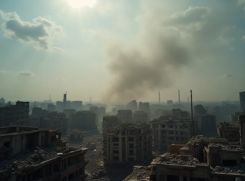 Smoke rising after an airstrike in a Syrian city